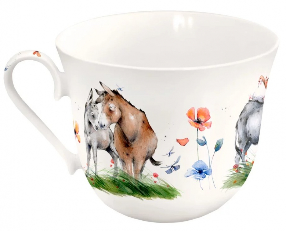 Liebevoll gestaltete Motivtasse „Kuschelfreunde“ – ideal als Geschenk für Tierliebhaber